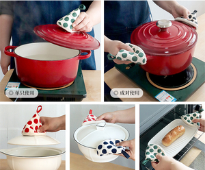 Manchons de protection pour poignée de casserole, en coton triangulaire, isolés contre la chaleur, poignée de couvercle amusante, anti-brûlure, modèle de marque OEM A2278 - Product Image 4