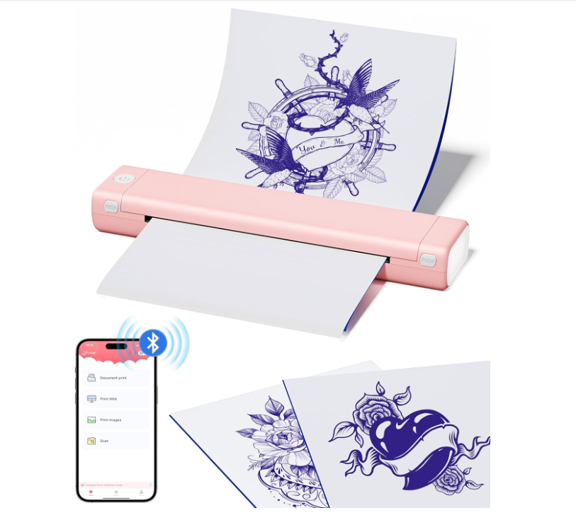 PHOMEMO M08F、A4ポーインクレスサーマルプリンター、タトゥービジネス Phomemo M08F Tattoo Printer - Efficient Thermal Printing