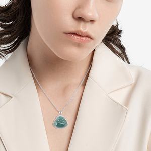 Pendentif Bouddha en jade naturel du Myanmar, incrusté d'argent S925, accessoires de mode pour femmes, avec certificat d'évaluation D127 - Product Image 5