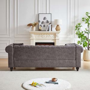 Sofá Chesterfield de 3 Plazas de Lujo Moderno, Tapizado en Terciopelo con Diseño Elegante para Sala de Estar - Product Image 4