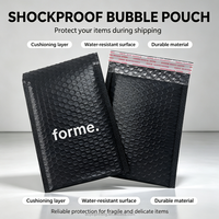Enveloppes matelassées noires mates à bulles, sacs d'expédition auto-adhésifs, enveloppes rembourrées imperméables, logo personnalisé imprimé, fermeture à adhérence forte
