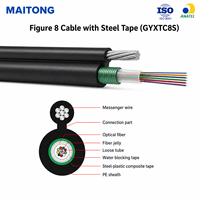 Kabel Serat Optik GYXTC8S 6 Core Single Mode G652D Aerial Figure 8 dengan Baja untuk Pemasangan di Atas Udara