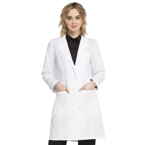 Venta al por mayor precio directo de fábrica mujeres blanco puro bata de laboratorio Hospital uniforme médico estudiantes universitarios abrigos médico enfermera uniforme - Product Image 1