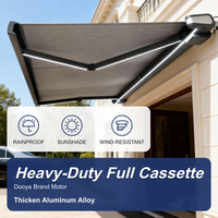 Auvent rétractable motorisé sur mesure, fabrication directe d'usine, structure en aluminium, éclairage LED, imperméable, pare-soleil électrique pour balcon et terrasse