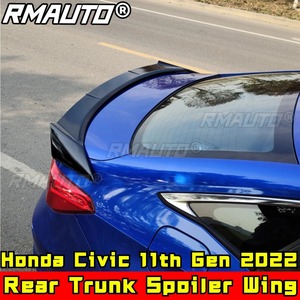 For Honda Civic 11th Gen 2022 Body Kit Rear Spoiler Glossy <b>Black</b> Falcon Style Car Rear <b>Wing</b> Rear Trunk <b>Wing</b> Car Accessories - Product Image 1