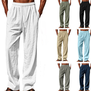 <span class=keywords><strong>Pantaloni</strong></span> da uomo alla moda <span class=keywords><strong>pantaloni</strong></span> da corsa per Fitness in cotone traspirante da palestra <span class=keywords><strong>pantaloni</strong></span> larghi da uomo di alta qualità a gamba dritta - Product Image 1