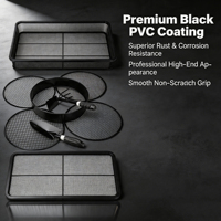 Tamis de jardin en PVC noir tressé, anti-rouille, pour galets et pierres, tamis à compost, aménagement paysager, qualité professionnelle