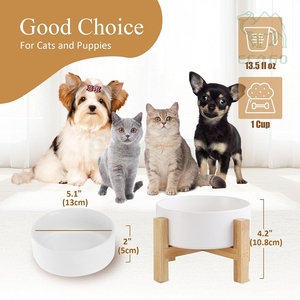 Bol surélevé de luxe personnalisé pour chien et chat, gamelle surélevée pour animaux de compagnie avec support en bambou - Product Image 5