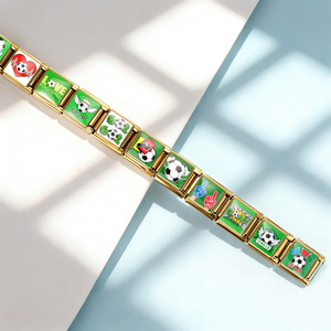 Ciondoli Modulari per <span class=keywords><strong>Braccialetti</strong></span> a Tema Calcio, 16 Stili di <span class=keywords><strong>Perline</strong></span> Smaltate Placcate Oro <span class=keywords><strong>con</strong></span> Design MVP/Vittoria per gli Amanti del Calcio - Product Image 3