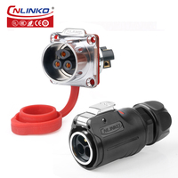 Connecteur d'alimentation étanche IP68 femelle 3 broches Lp24 25A 500V avec contacts plaqués or / Certifié CE pour usage industriel, prise de câble