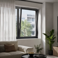 Fenêtre en aluminium à double ouverture, à économie d'énergie, inclinable et pivotante, à rupture de pont thermique PA66GF, insonorisée, sur mesure pour maison