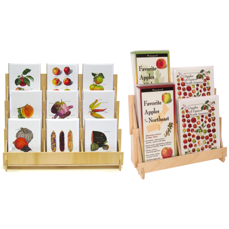 Apache Customizable Double-Sided Light Duty Wooden Postcard Display Stand with Modern 3-Layer Design for Supermarket Shelves — view 4