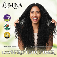 Set di Extension per Capelli Sintetici Julianna 9X, Ondulati e Ricci, Resistenti al Calore, in Fibra Bio-Organica Proteica