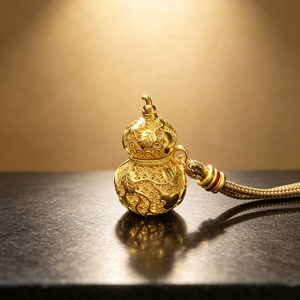 FYXL1292T 24K Gold Plated Box <b>Chain</b> <b>Copper</b> Alloy Climbing Gourd Pendant Necklace with Cubic Zirconia Classic Style - Product Image 1