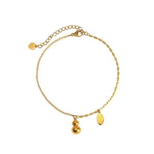 Nueva Pulsera y Tobillera de Acero Inoxidable con Oro de 18K, Diseño Elegante y de la Suerte, Colección 2025 - Product Image 1