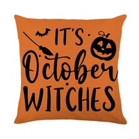 Housse de coussin décorative d'Halloween en polyester pour canapé, motif automne, décorations de festival, taie d'oreiller DYM552