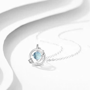 Collar con Colgante <span class=keywords><strong>de</strong></span> Zirconia Planetario <span class=keywords><strong>de</strong></span> Moda, Aleación <span class=keywords><strong>de</strong></span> Acero Inoxidable, Joyería <span class=keywords><strong>de</strong></span> Moda para Aniversario Infantil - Product Image 6