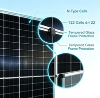 Module PV Monocristallin N-Type à Double Verre 570W 580W 590W pour Panneau Solaire Bifacial, Système d'Énergie Photovoltaïque pour Toit Résidentiel