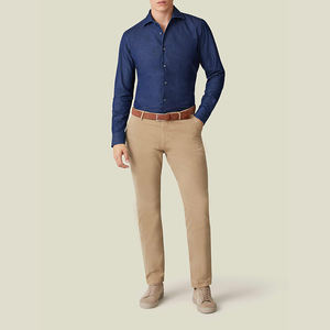 Camisa de manga larga para hombre con estampado de seda de diseño personalizado, blusas de moda para hombre de alta calidad OEM camisas de vestir para hombre/ - Product Image 4