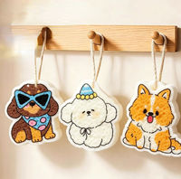 Éponge de cuisine naturelle en pulpe de bois, écologique, motif chien de dessin animé, non abrasive pour casseroles et vaisselle