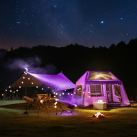 Tente de camping gonflable à installation instantanée, tente imperméable 4 saisons avec protection UV et moustiquaire pour la randonnée en plein air