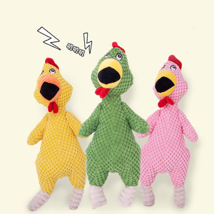 Pet Plush Toy Cat Dog Puzzle Toy Cute <strong>Chicken</strong> Bite Resistant Interactive <strong>Squeaky</strong> Pet Dog Teeth Cleaning Chew Toy Pet Supplies - Product Image 3