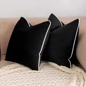 Wholesale Large Nordic Pillows Modern Sofa Black White Velvet Cushion Covers Throw Pillow Decorative Home