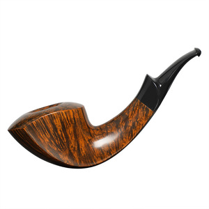 Muxiang Briar Wood Tobacco Pipe Bent Shape Solid Wood Vintage Style 3mm Filter Smoking Set - Product Image 5