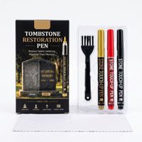 Stylo de peinture pour pierres tombales avec fonction de recoloration pour lettres gravées délavées sur les pierres tombales en granit et en marbre, et les monuments commémoratifs