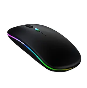 New Product High Quality OEM USB LED Slim Rechargeable Dual Mode Mouse 2.4Ghz Bt Wireless Led Mouse for Laptop