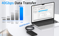 TUTI Grosir Kabel USB 4.0 1m 2m Transmisi Kecepatan Tinggi 240w 40Gbps Thunderbolt 4 untuk Laptop/Komputer/PC
