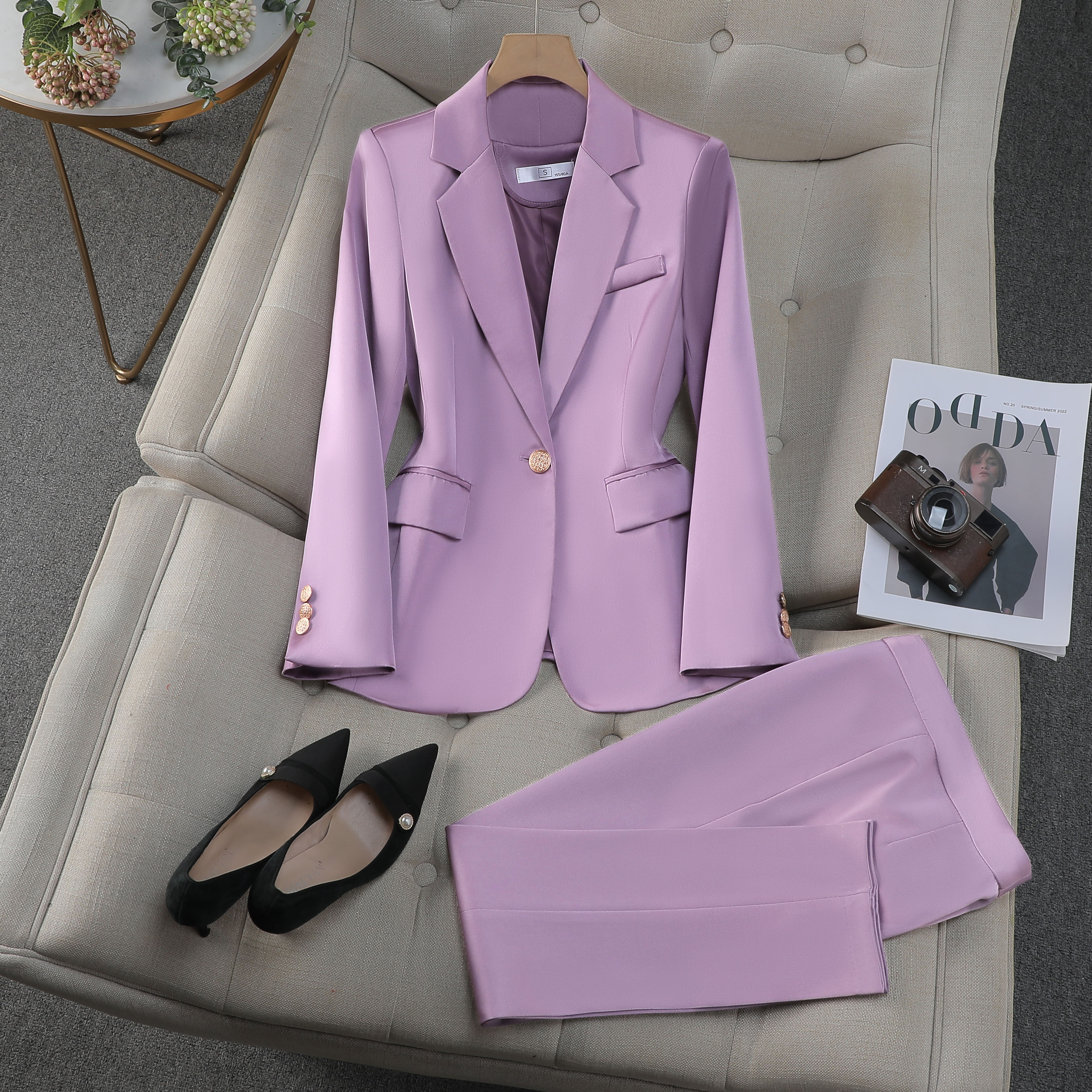 Cappotto+pantaloni viola