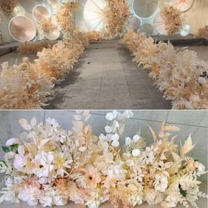Arrangements floraux de pivoines pour mariage, fleurs en soie faites à la main, décorations de scène et de chemin, présentoirs sur pied, prêts à l'emploi - Product Image 2
