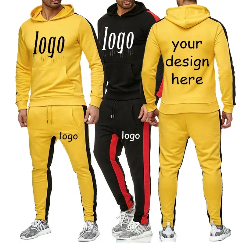 Tute sportive aderenti con logo di design personalizzato abbigliamento da Jogging pullover in pile 2022 tuta da uomo in due pezzi per tute da uomo
