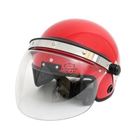 Casque tactique de style européen rouge avec visière en PC pour les exercices de sécurité