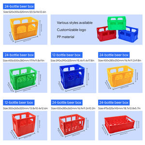 Caisses en plastique perforées en PP rouge empilables pour entrepôt d'usine, recyclables, robustes, pour fruits et légumes - Product Image 5