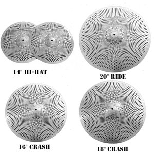 ชุดฉาบกลองไฟฟ้าแบบเงียบ รุ่น Factory OEM 5 ชิ้น ประกอบด้วย 14 ไฮแฮท 16 คราช 18 คราช 20 ไรด์ สำหรับกลองแจ๊ส ใช้ได้กับกลองไฟฟ้าทุกประเภท - Product Image 2