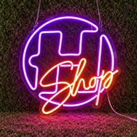 Enseigne lumineuse LED néon flexible pour logo de bar ou salon de thé, panneau suspendu pour fenêtre extérieure/intérieure, décoration murale pour café ou magasin de détail