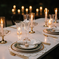 Nouveaux sets de table ronds 100 % chanvre de 30 cm (12-15 pouces) pour mariage, broderie vert sauge, vente chaude