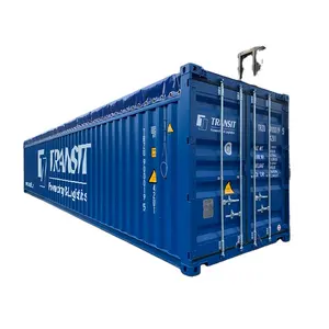 Moderne minimalistische Versandcontainer in gutem Zustand hohe Festigkeit effizientes Beladung offenes Dach Versandcontainer