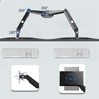 MD81SP 17 "-27" 6kg Ressort à gaz Double bras de moniteur Support de bureau Double écran de moniteur Support pour ordinateur Support VESA