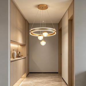 Lámpara de Techo Moderna con Anillo Dorado, Lámpara Colgante LED Regulable <span class=keywords><strong>para</strong></span> <span class=keywords><strong>Sala</strong></span> de Estar, <span class=keywords><strong>Comedor</strong></span>, Dormitorio - Product Image 2