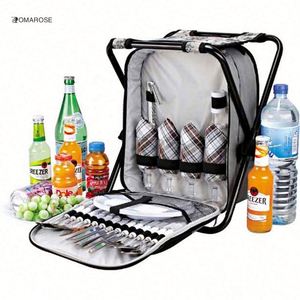 Folding Picnic Cooler <b>Backpack</b> With Chair, Lightweight Portable Seat Stool for Outdoor Camping, Travel, Hiking, Beach,Fishing - Product Image 2