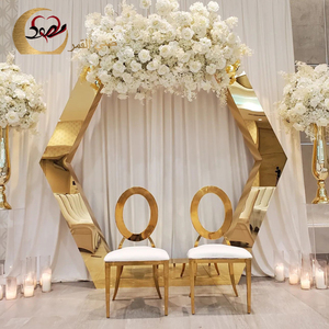 Acero inoxidable boda decoración fiesta evento arco telón de fondo pared - Product Image 1