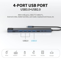 Hub USB-C haute vitesse 10 en 1, HDTV 4K, Ethernet RJ45 100M, lecteur de cartes SD et TF, station d'accueil Type-C 100W PD pour ordinateur portable