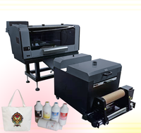 Mesin Printer DTF Qinyu Digital 30cm A3 untuk Cetak Kaos, 2 Kepala Cetak Xp600 dengan Mesin Penggoyang Bubuk