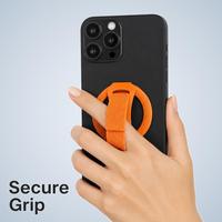 Support de téléphone magnétique pliable en alliage de zinc avec sangle tressée pour doigt, béquille pliable et support anti-chute pour la prise de vue en extérieur