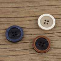 Botones de Resina Esmerilada Vintage en Beige, Café, Azul Marino e Indigo, Versátiles para Trajes, Suéteres y Gabardinas