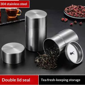 Contenedor de Alimentos Portátil de Acero Inoxidable 304 con Doble Tapa Sellada, para Té y Granos de Café, a Prueba de Humedad - Product Image 4