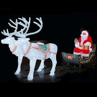 Traîneau acrylique du renne 3D avec les lumières menées pour la décoration de Noël de faveur de mariage